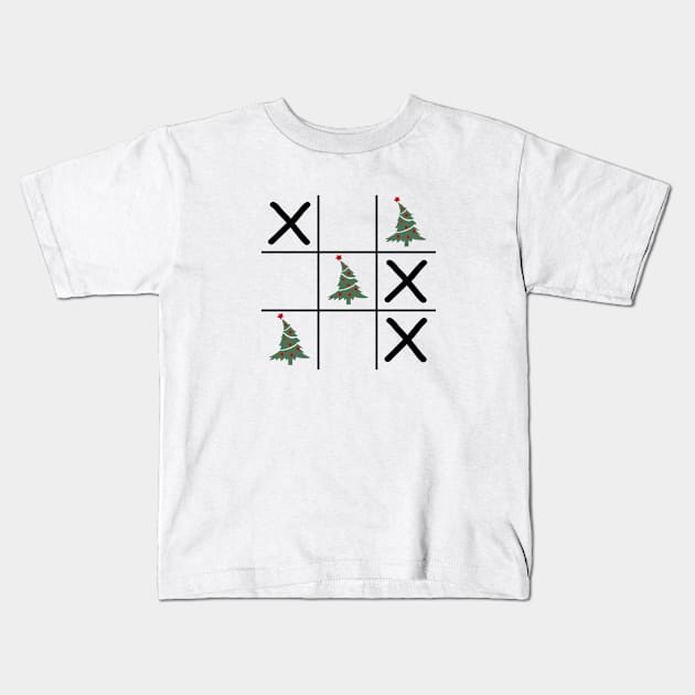 Christmas Tic Tac Toe Kids T-Shirt by BattaAnastasia